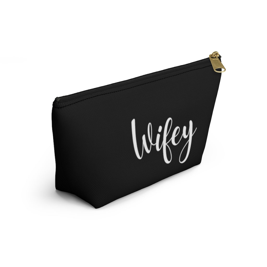 Wifey Black Accessory Pouch w T-bottom