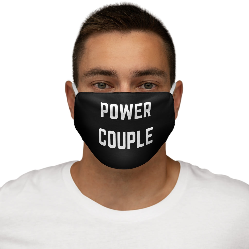POWER COUPLE Black Unisex Snug-Fit Face Mask