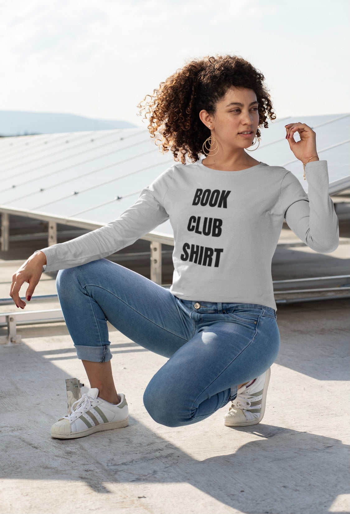 "Book Club Shirt" Gray Long Sleeve Tee