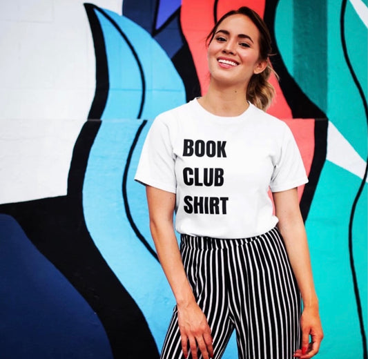 "BOOK CLUB SHIRT" White Short-Sleeve Tee
