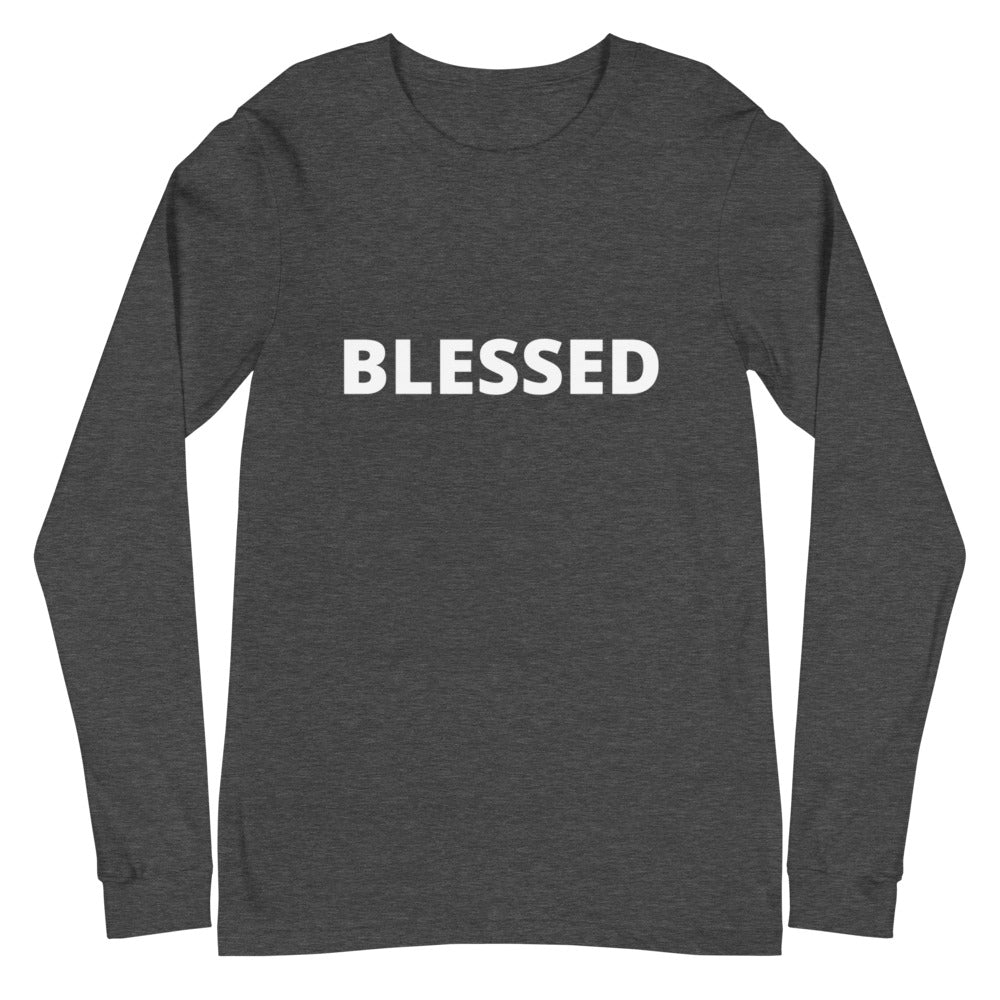 "Blessed" Dark Grey Unisex Long Sleeve Tee