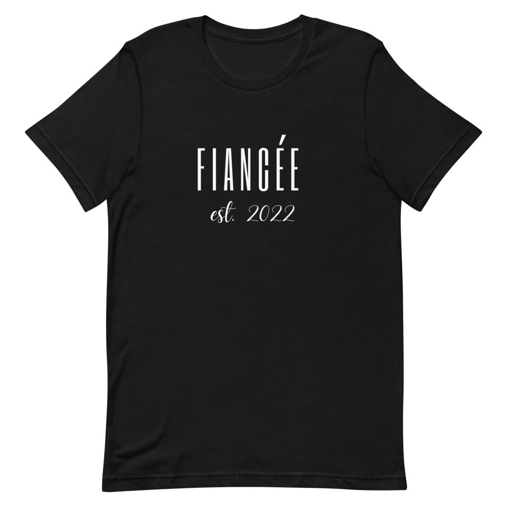 "Fiancee est. 2022" Black Short-Sleeve Tee
