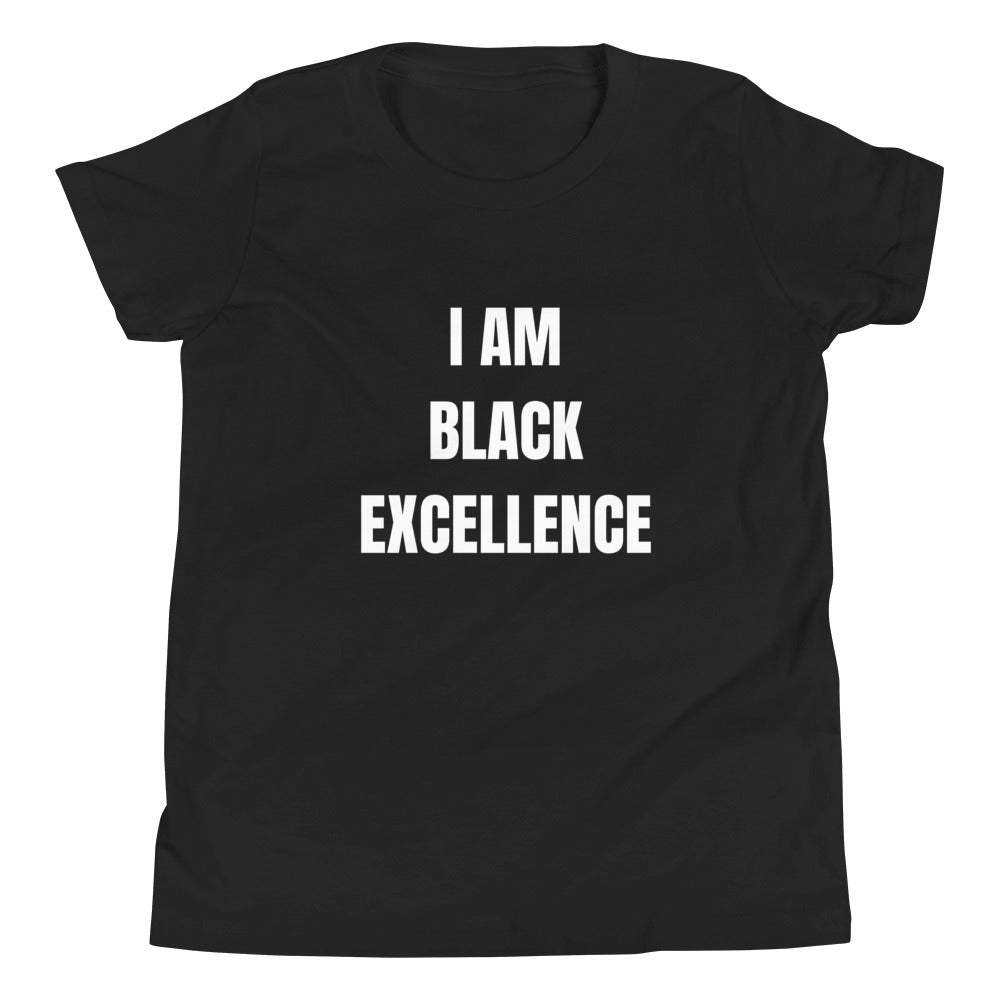I AM BLACK EXCELLENCE Youth Black Short Sleeve Unisex Tee