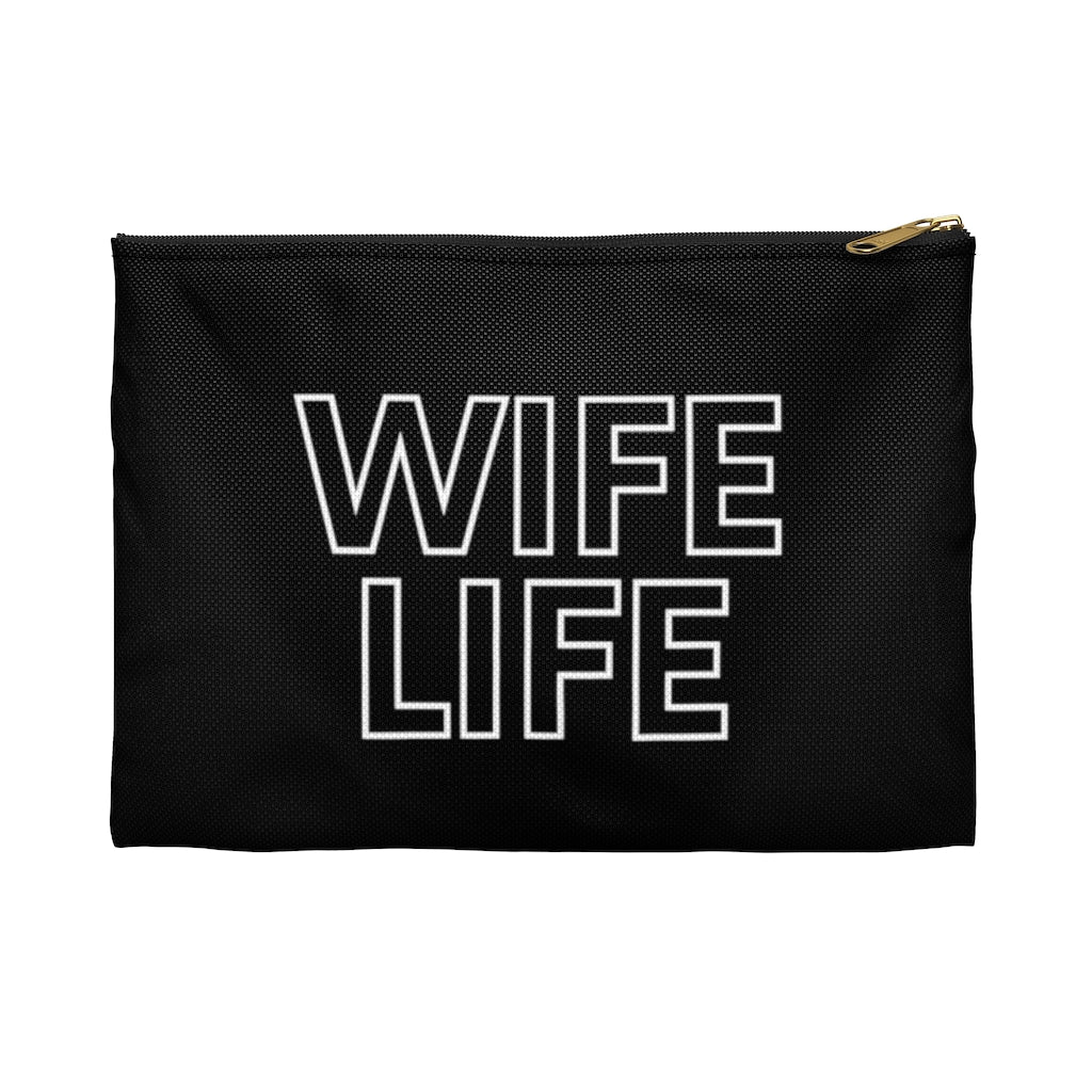 WIFE LIFE Black Accessory Pouch