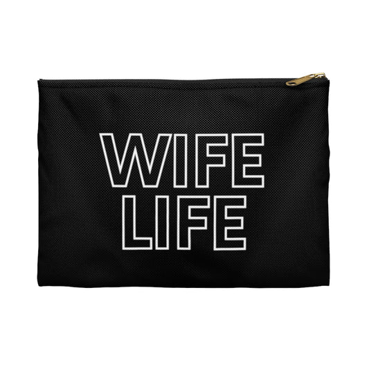 WIFE LIFE Black Accessory Pouch