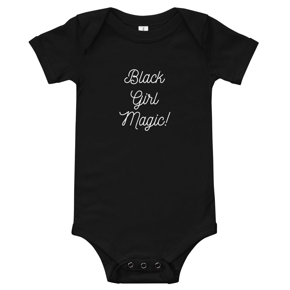BLACK GIRL MAGIC! Baby Short Sleeve Black Onesie