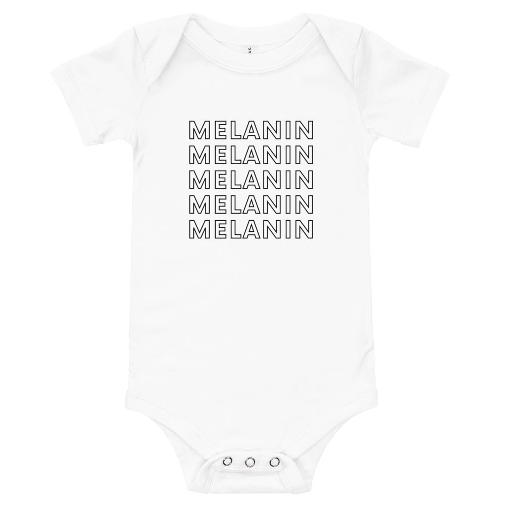 MELANIN White Short Sleeve Onesie