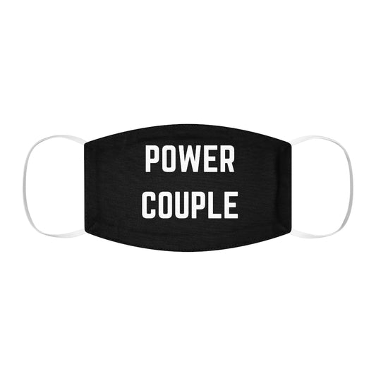 POWER COUPLE Black Unisex Snug-Fit Face Mask