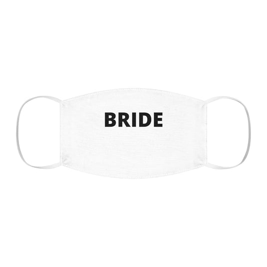 "BRIDE" White Snug-Fit Face Mask