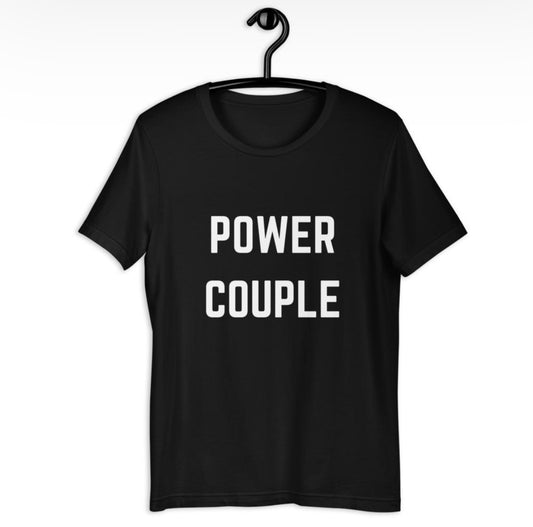 "POWER COUPLE" Black Short-Sleeve UNISEX Tee
