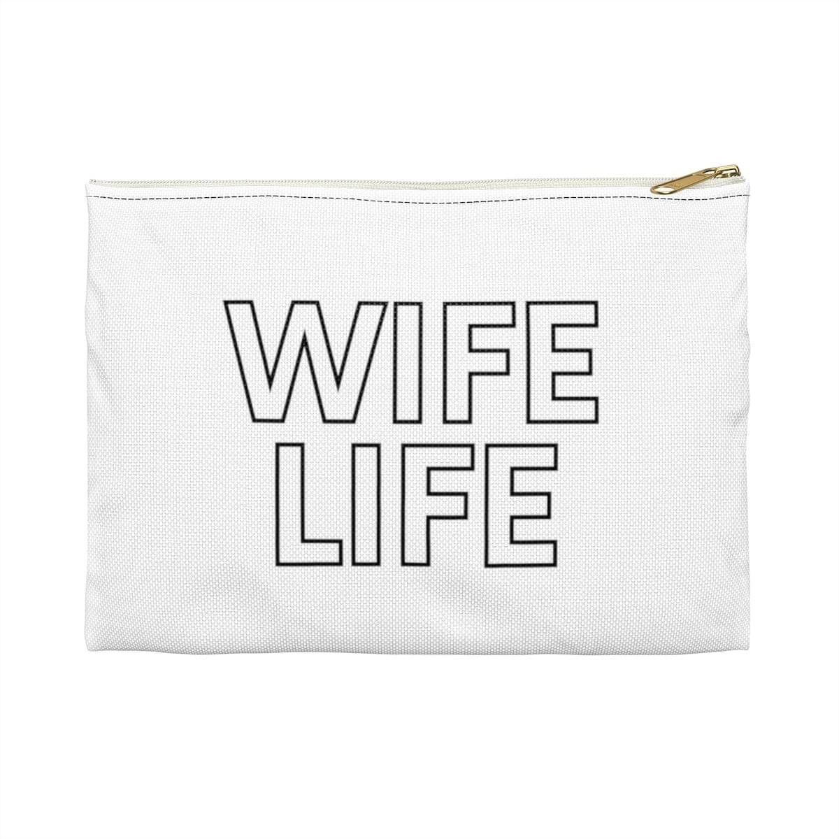 WIFE LIFE White Accessory Pouch