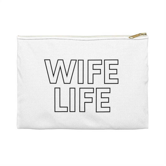 WIFE LIFE White Accessory Pouch