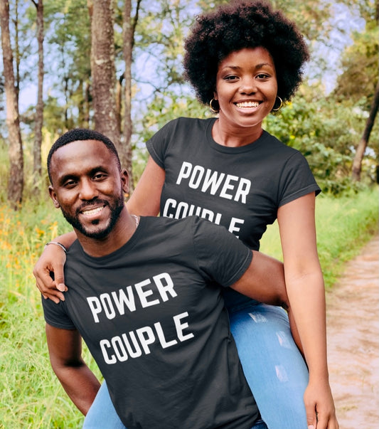 "POWER COUPLE" Black Short-Sleeve UNISEX Tee