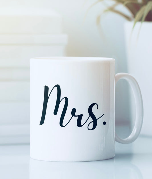 "Mrs." White Mug