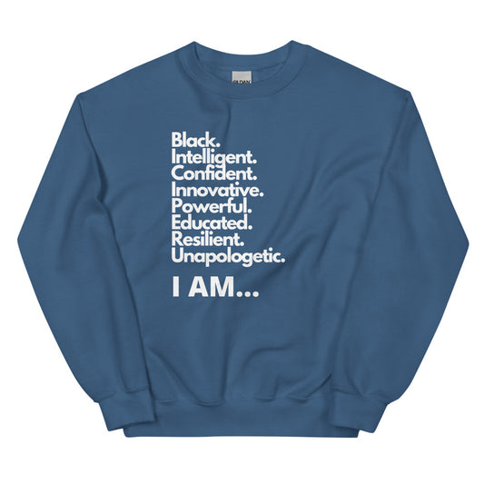 I AM Unisex Indigo Blue Sweatshirt