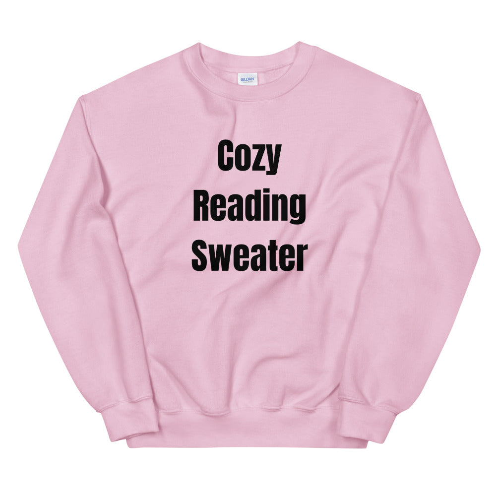 "Cozy Reading Sweater" Pink Unisex Sweatshirt