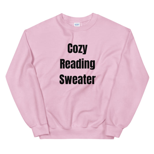 "Cozy Reading Sweater" Pink Unisex Sweatshirt