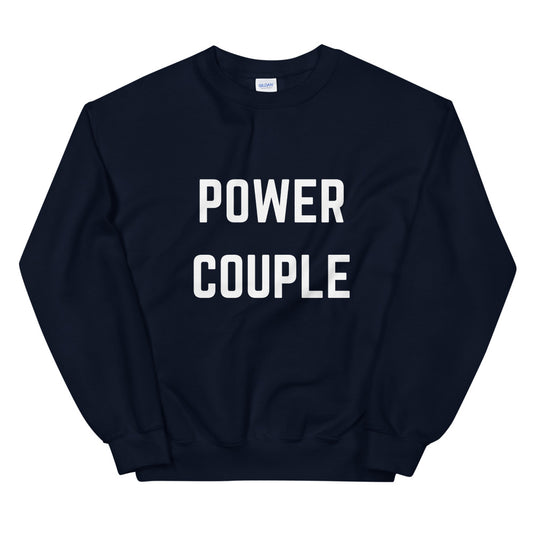 POWER COUPLE Navy Blue Unisex Sweatshirt