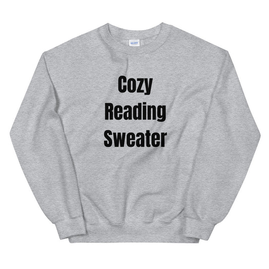"Cozy Reading Sweater" Gray Unisex Sweatshirt