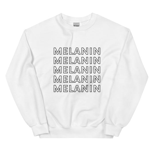 MELANIN White Unisex Sweatshirt