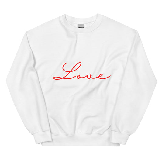 LOVE White Unisex Sweatshirt