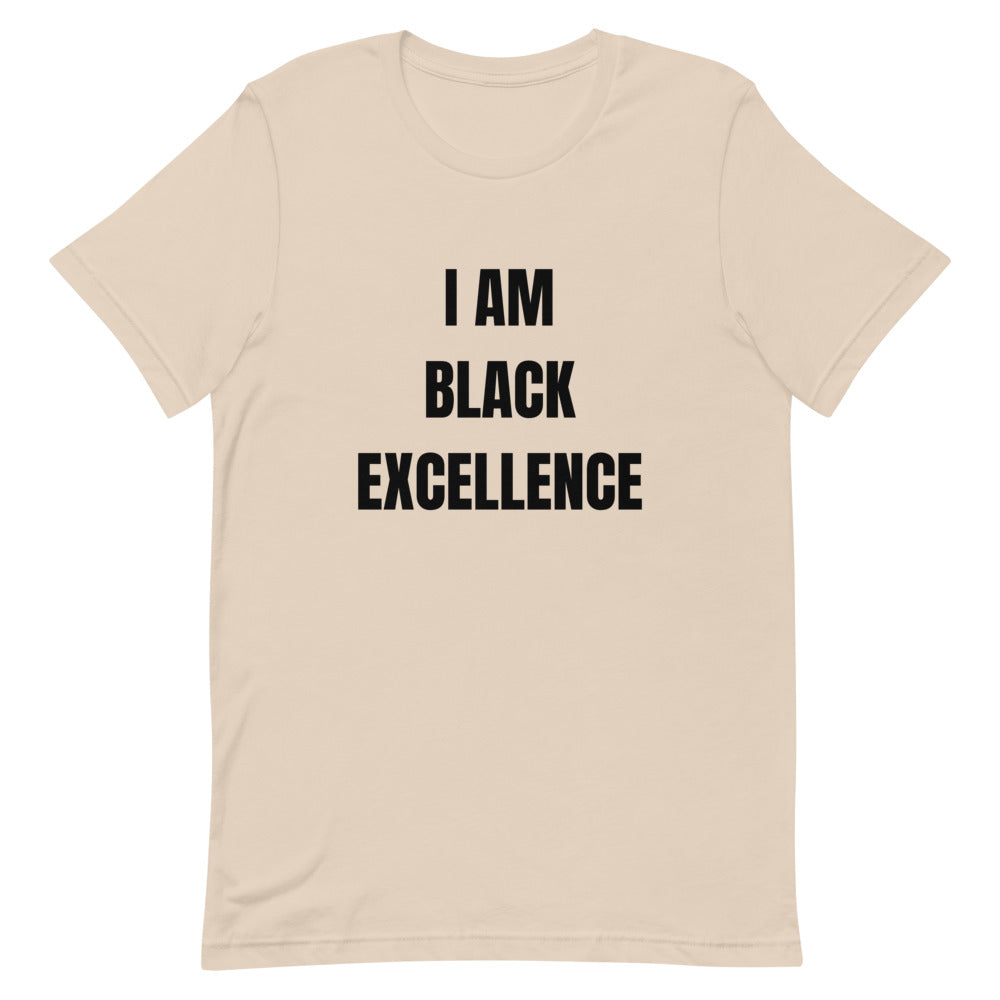 I AM BLACK EXCELLENCE Short-Sleeve Soft Creme Unisex Tee